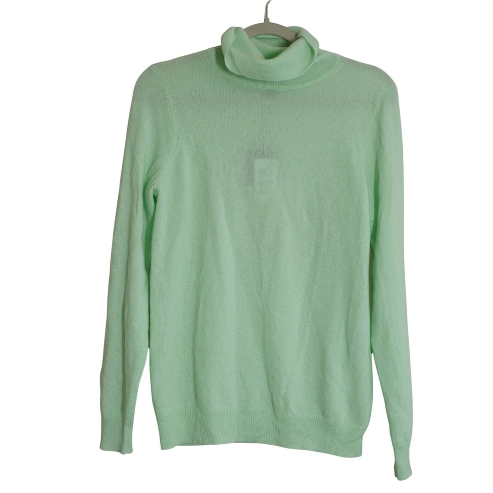 Charter Club Women's Medium Turtleneck Sweater Mint Green NWT 100% Cashmere